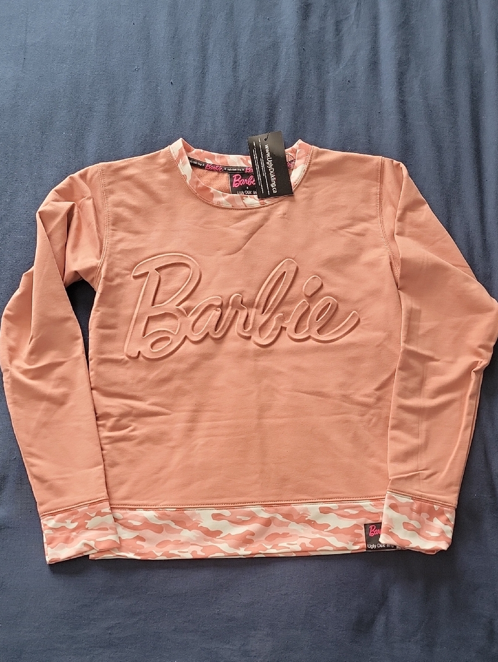 Barbie Pullover Sweatshirt with Camo Trim